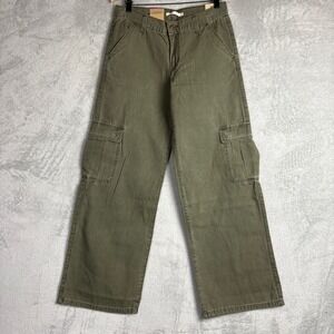 Levi's Superlow Cargo Loose Wide Leg Pants Olive Green W27 L32 005FX-0000 NEW